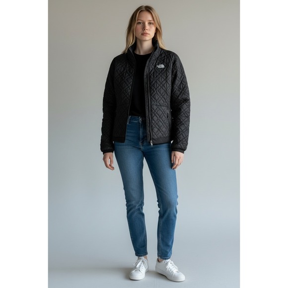 The North Face Jackets & Blazers - The North Face Quilted Jacket Black L Diamond Pattern Puffer Jacket Gorpcore